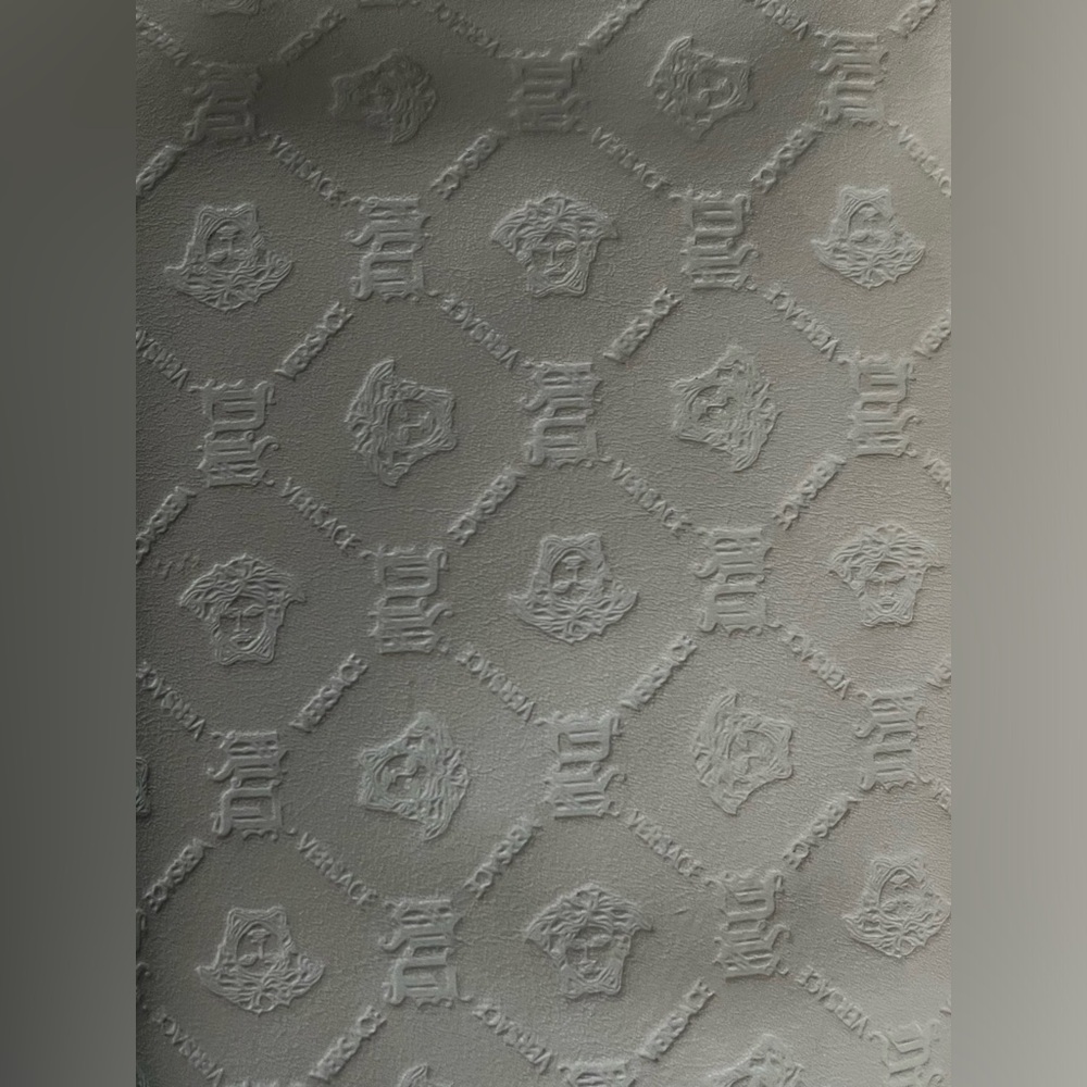 White Versace Embossed Monogram Shoulder Bag + Du… - image 4